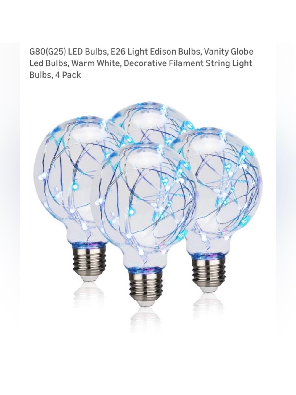 LED Edison Globe Color Changing Light Bulbs  (4 Pack)